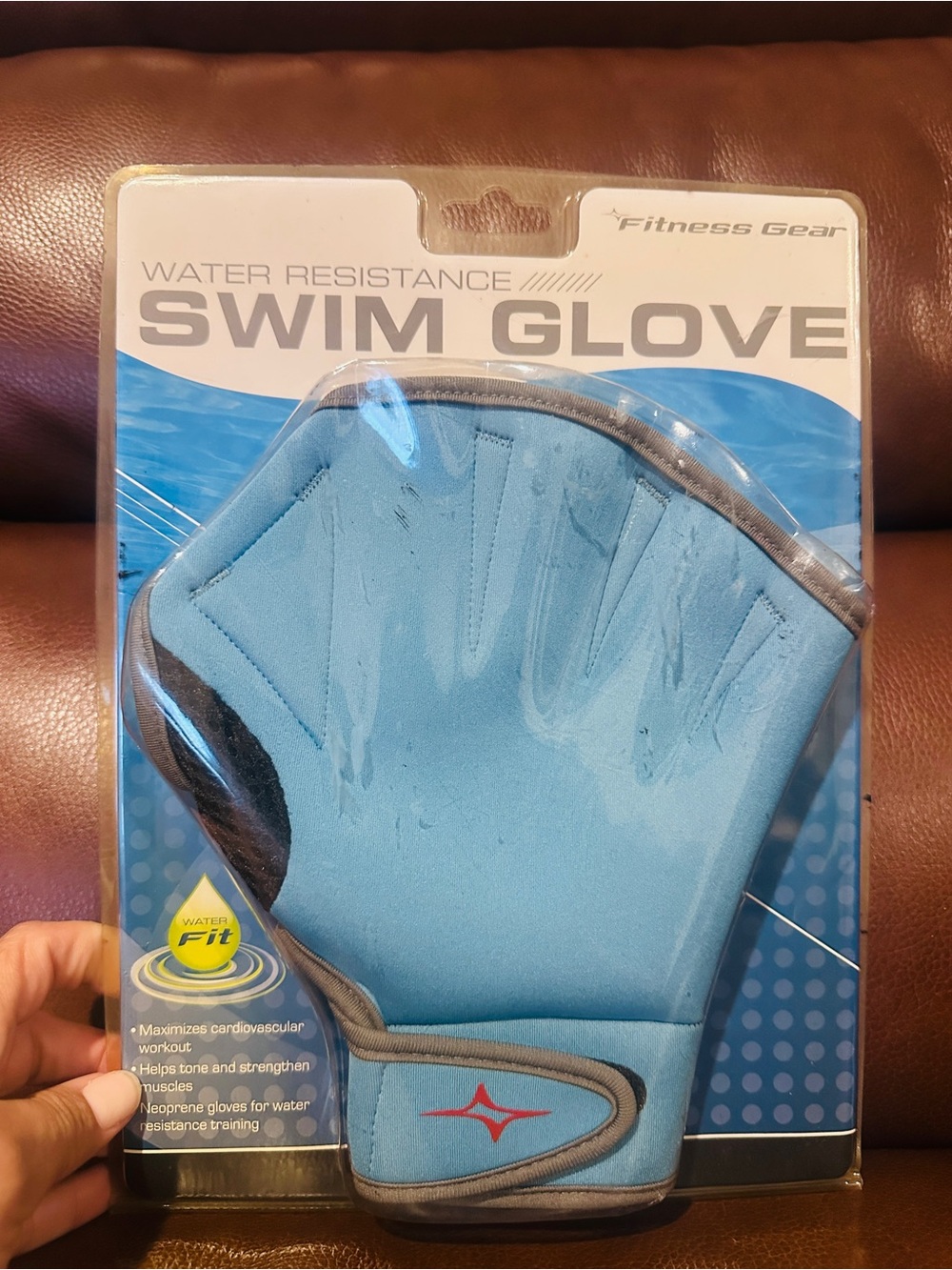 Fitness Gear Blue Water Resistance Swim Glove